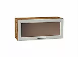 Шкаф верхний горизонтальный остекленный Сканди Cappuccino Softwood Дуб Вотан 358*800*320