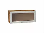 Шкаф верхний горизонтальный остекленный Сканди Cappuccino Softwood Дуб Вотан 358*800*320