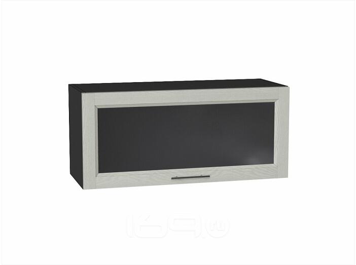Шкаф верхний горизонтальный остекленный Сканди Cappuccino Softwood Graphite 358*800*320