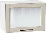 Шкаф верхний горизонтальный остекленный Сканди Cream Silkwood/Белый 358*500*320