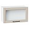 Шкаф верхний горизонтальный остекленный Сканди Cream Silkwood/Белый 358*600*320