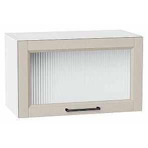 Шкаф верхний горизонтальный остекленный Сканди Cream Silkwood/Белый 358*600*320