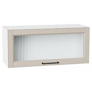 Шкаф верхний горизонтальный остекленный Сканди Cream Silkwood/Белый 358*800*320