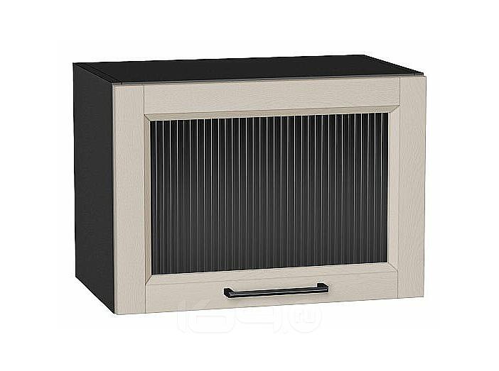 Шкаф верхний горизонтальный остекленный Сканди Cream Silkwood/Graphite 358*500*320