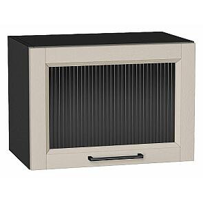 Шкаф верхний горизонтальный остекленный Сканди Cream Silkwood/Graphite 358*500*320