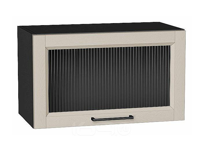 Шкаф верхний горизонтальный остекленный Сканди Cream Silkwood/Graphite 358*600*320