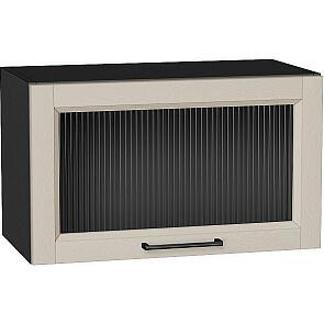 Шкаф верхний горизонтальный остекленный Сканди Cream Silkwood/Graphite 358*600*320
