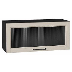 Шкаф верхний горизонтальный остекленный Сканди Cream Silkwood/Graphite 358*800*320