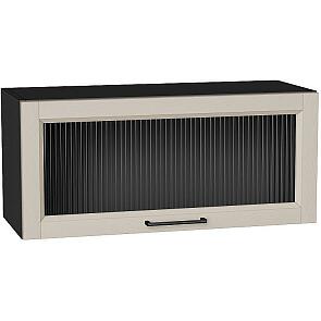Шкаф верхний горизонтальный остекленный Сканди Cream Silkwood/Graphite 358*800*320