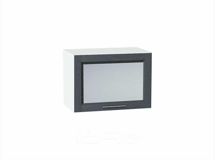 Шкаф верхний горизонтальный остекленный Сканди Graphite Softwood Белый 358*500*320
