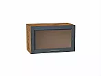 Шкаф верхний горизонтальный остекленный Сканди Graphite Softwood Дуб Вотан 358*600*320