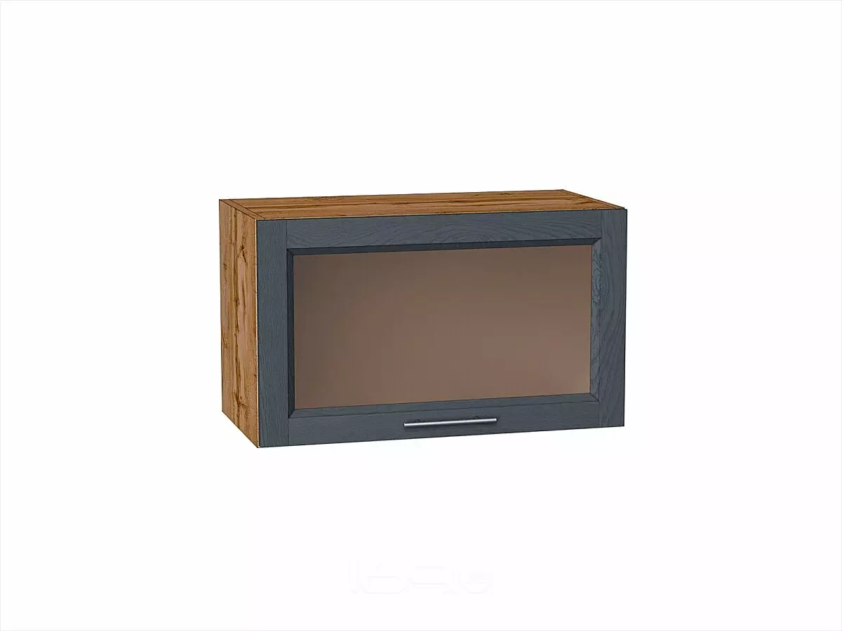 Шкаф верхний горизонтальный остекленный Сканди Graphite Softwood Дуб Вотан 358*600*320