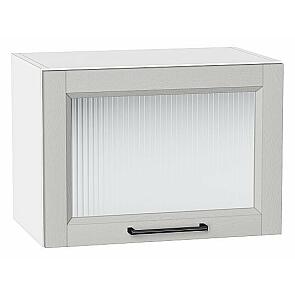 Шкаф верхний горизонтальный остекленный Сканди Grey Silkwood/Белый 358*500*320