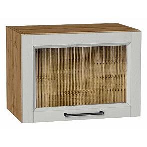 Шкаф верхний горизонтальный остекленный Сканди Grey Silkwood/Дуб Вотан 358*500*320