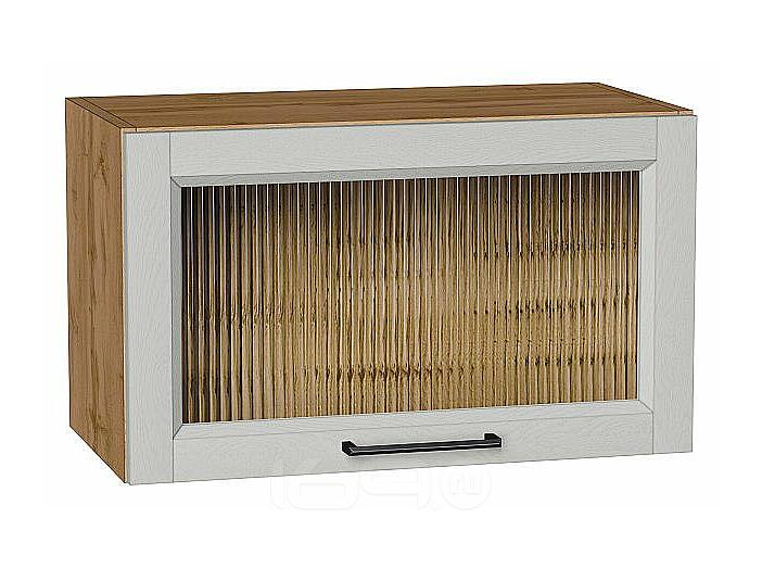 Шкаф верхний горизонтальный остекленный Сканди Grey Silkwood/Дуб Вотан 358*600*320