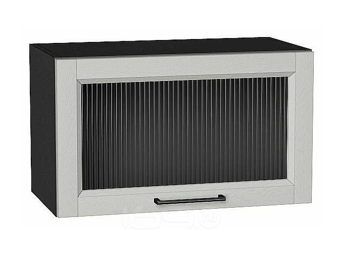 Шкаф верхний горизонтальный остекленный Сканди Grey Silkwood/Graphite 358*600*320