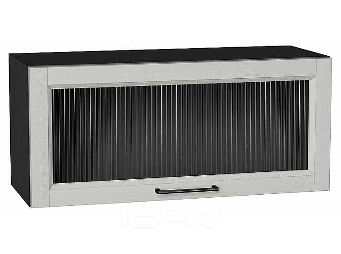 Шкаф верхний горизонтальный остекленный Сканди Grey Silkwood/Graphite 358*800*320