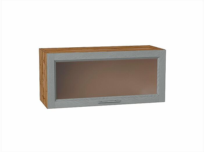 Шкаф верхний горизонтальный остекленный Сканди Grey Softwood Дуб Вотан 358*800*320