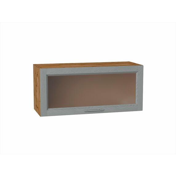 Шкаф верхний горизонтальный остекленный Сканди Grey Softwood Дуб Вотан 358*800*320