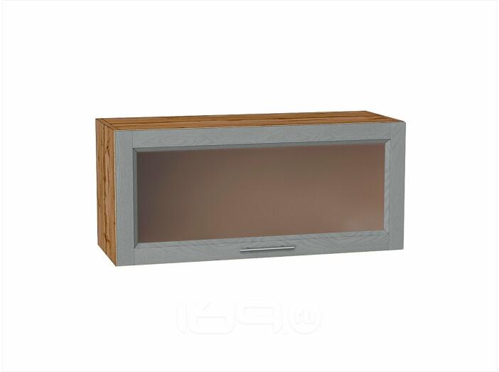 Шкаф верхний горизонтальный остекленный Сканди Grey Softwood Дуб Вотан 358*800*320