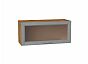 Шкаф верхний горизонтальный остекленный Сканди Grey Softwood Дуб Вотан 358*800*320