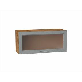 Шкаф верхний горизонтальный остекленный Сканди Grey Softwood Дуб Вотан 358*800*320