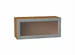 Шкаф верхний горизонтальный остекленный Сканди Grey Softwood Дуб Вотан 358*800*320