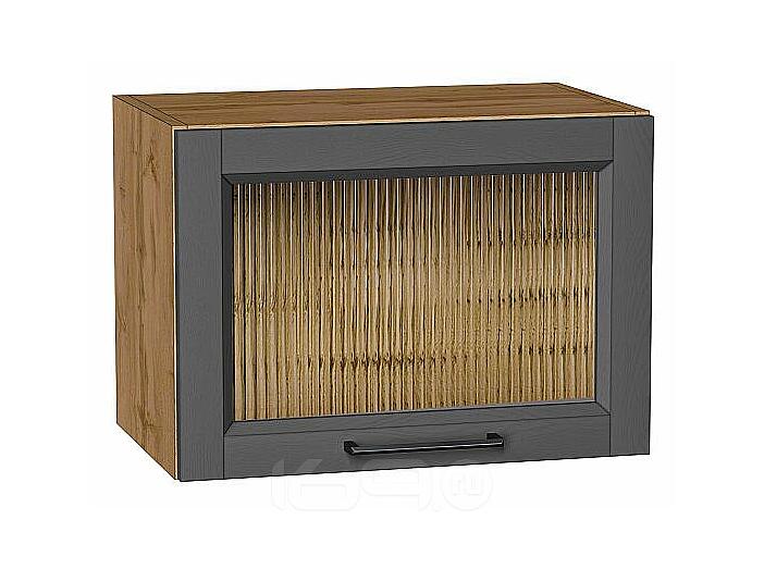 Шкаф верхний горизонтальный остекленный Сканди Stormy Silkwood/Дуб Вотан 358*500*320