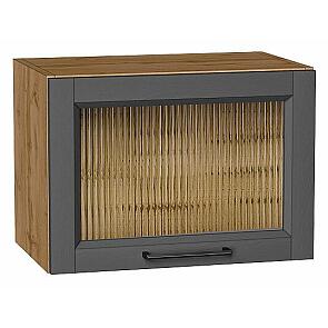 Шкаф верхний горизонтальный остекленный Сканди Stormy Silkwood/Дуб Вотан 358*500*320