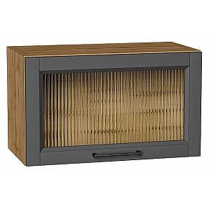 Шкаф верхний горизонтальный остекленный Сканди Stormy Silkwood/Дуб Вотан 358*600*320