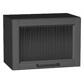 Шкаф верхний горизонтальный остекленный Сканди Stormy Silkwood/Graphite 358*500*320