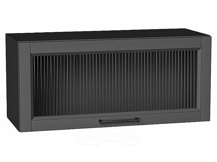 Шкаф верхний горизонтальный остекленный Сканди Stormy Silkwood/Graphite 358*800*320