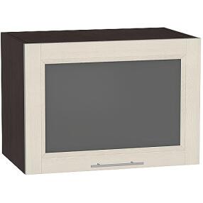 Шкаф верхний горизонтальный остекленный Сканди ВГ 500 Cappuccino Softwood-Венге