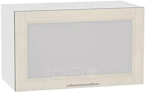 Шкаф верхний горизонтальный остекленный Сканди ВГ 600 Cappuccino Softwood-Белый