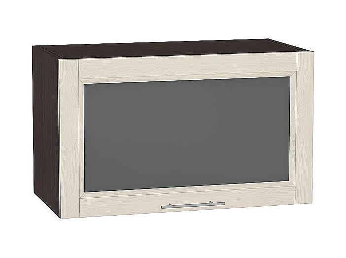 Шкаф верхний горизонтальный остекленный Сканди ВГ 600 Cappuccino Softwood-Венге