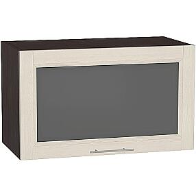 Шкаф верхний горизонтальный остекленный Сканди ВГ 600 Cappuccino Softwood-Венге