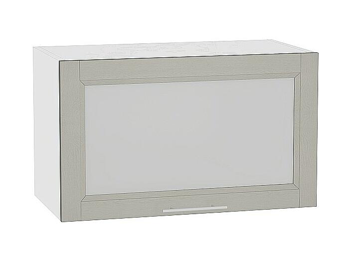 Шкаф верхний горизонтальный остекленный Сканди ВГ 600 Grey Softwood-Белый