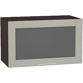 Шкаф верхний горизонтальный остекленный Сканди ВГ 600 Grey Softwood-Венге