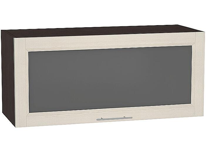 Шкаф верхний горизонтальный остекленный Сканди ВГ 800 Cappuccino Softwood-Венге