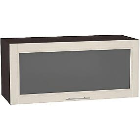 Шкаф верхний горизонтальный остекленный Сканди ВГ 800 Cappuccino Softwood-Венге