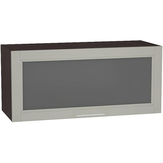 Шкаф верхний горизонтальный остекленный Сканди ВГ 800 Grey Softwood-Венге