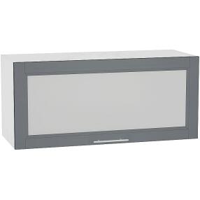 Шкаф верхний горизонтальный остекленный Сканди ВГ 800 Graphite Softwood-Белый