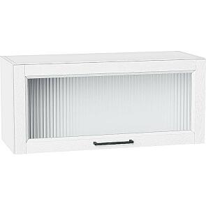 Шкаф верхний горизонтальный остекленный Сканди White Silkwood/Белый 358*800*320