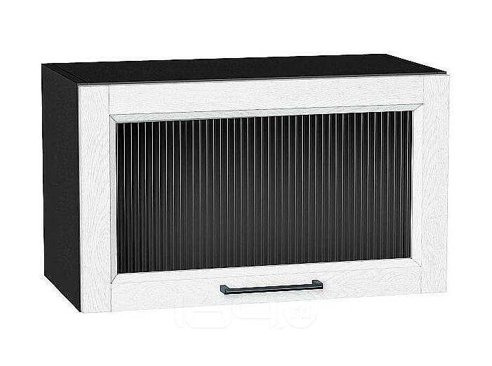 Шкаф верхний горизонтальный остекленный Сканди White Silkwood/Graphite 358*600*320