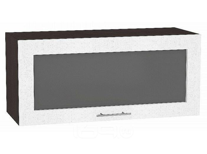 Шкаф верхний горизонтальный остекленный Валерия-М Белый металлик Graphite
