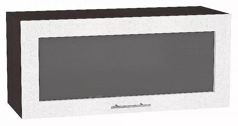 Шкаф верхний горизонтальный остекленный Валерия-М Белый металлик Graphite