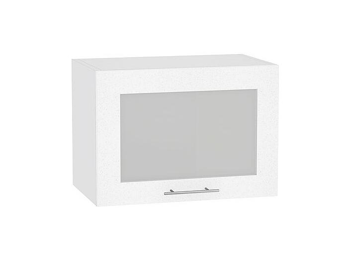 Шкаф верхний горизонтальный остекленный Валерия-М ВГ 500 Белый металлик-Белый