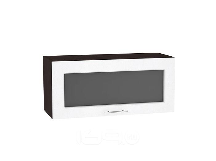 Шкаф верхний горизонтальный остекленный Вега ВГ 800 Белый металлик-Венге