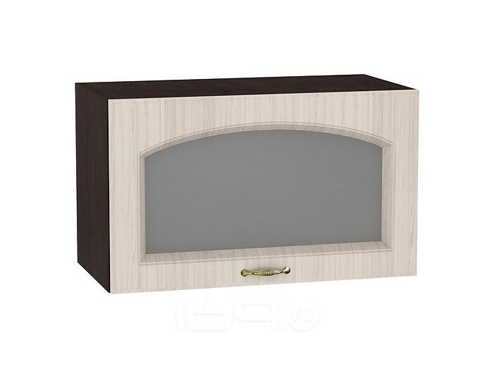 Шкаф верхний горизонтальный остекленный Верона ВГ 600 Ясень шимо светлый-Венге