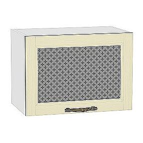 Шкаф верхний горизонтальный остекленный Сканди ВГ 500 Ivory Wood-Белый